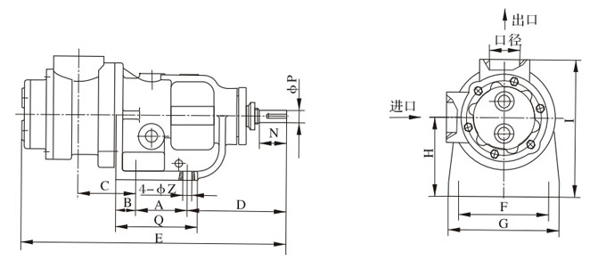 NYP7.0（A）泵（bèng）頭（tóu）外形（xíng）尺寸 